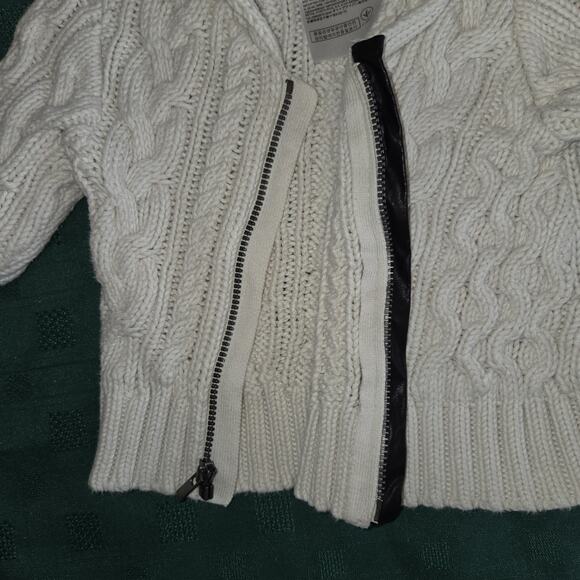 Banana Republic Baby Cableknit Sweater 6-12 Months Fisherman Cream Zip Up Mini - Picture 7 of 11